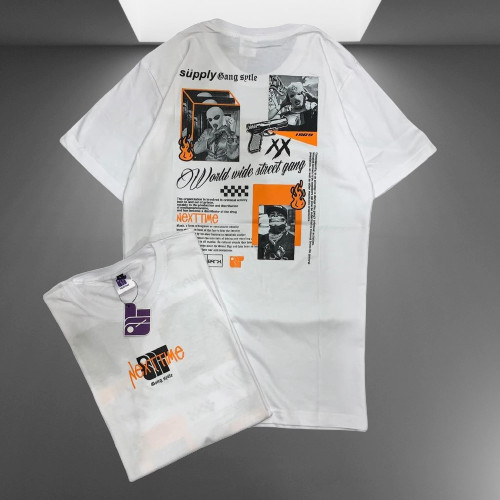 NC-BAJU KAOS PRIA DISTRO PUTIH CASUAL NEXT-TIME SUPLY ANG STLYE PUTIH PENDEK TERBARU 2024 / KAOS DIS