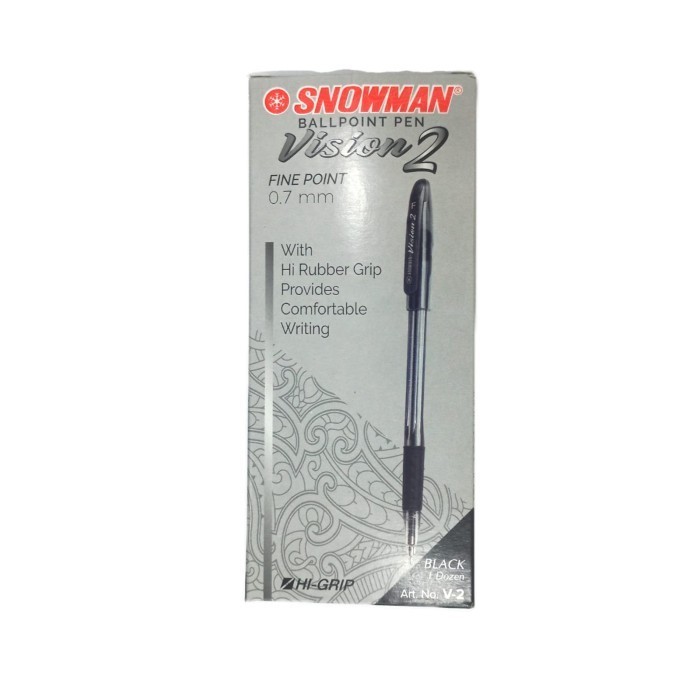 

Ballpoint Snowman V-2 0.7mm Hitam (1 Pack isi 12 Pcs)