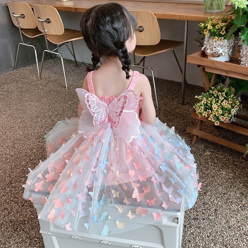 GYK86 PROMO 8.8 HappyOliver DRESS TINY KUPU EBV Baju Dress Anak Perempuan Import Motif Kupu2