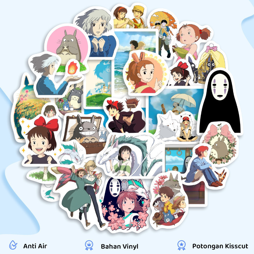 

STIKER ANIME GHIBLI LUCU AESTHETIC UNTUK TUMBLER CASE HP LAPTOP HELM ANTI AIR