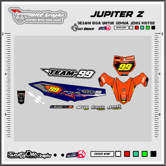 Decal Rbt jupiter z custom race best orange