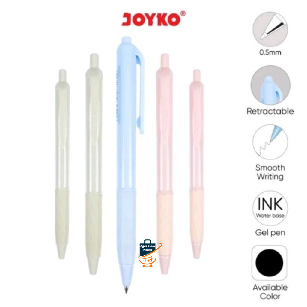 

Pulpen Gel Retractable JOYKO GP-337 Paspen Gel 0.5mm (12pc)