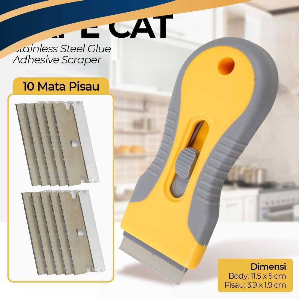 Kape Cat Keramik Scraper Removal Glue Adhesive Stainless Steel