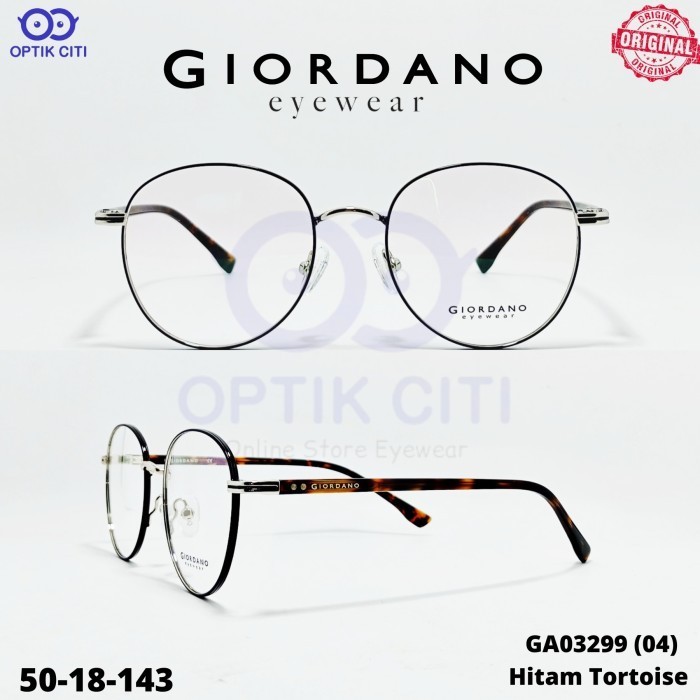 Frame Kacamata Pria Wanita Bulat GIORDANO GA 03229 Original