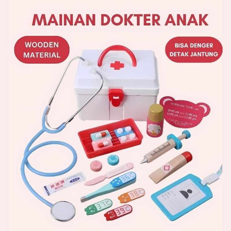 wf87yh ELC-Medical Wooden Toys/Mainan Dokter Dokteran Anak Murah/mainan dokter anak/dokter dokteran