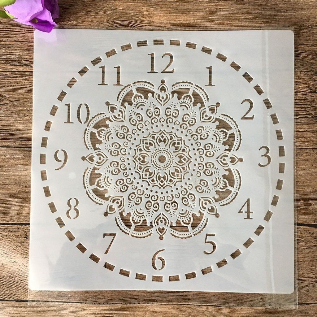 

30 * 30cm Mandala clock DIY Stencils Wall Painting Scrapbook Coloring Embossing Album Decorative Paper Card Template,wall