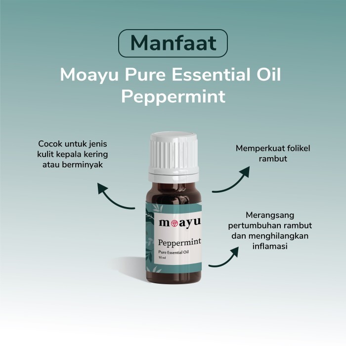 Moayu Pure Essential Oil Peppermint 10 ml Aromaterapi Immunity Perawatan Rambut