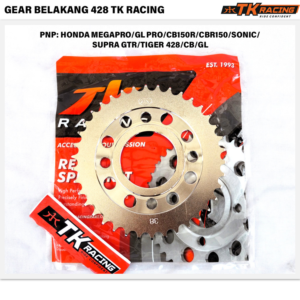 Gear Gir Belakang 415/428 Honda MegaPro GL Pro CB150R Street Fire CBSF Sonic Supra GTR CB GL Tiger V