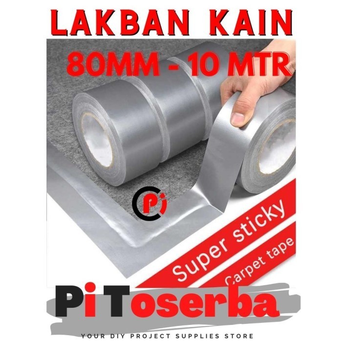 

Lakban Kain Karpet Super Sticky Cloth Floor Duct Tape 80mm x 10 Meter