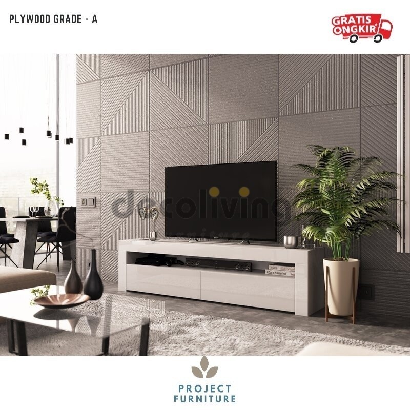 Camargue - Meja TV / Rak TV Minimalis Modern 150 Cm Maks Ukuran TV 60" Sudah Dirakit