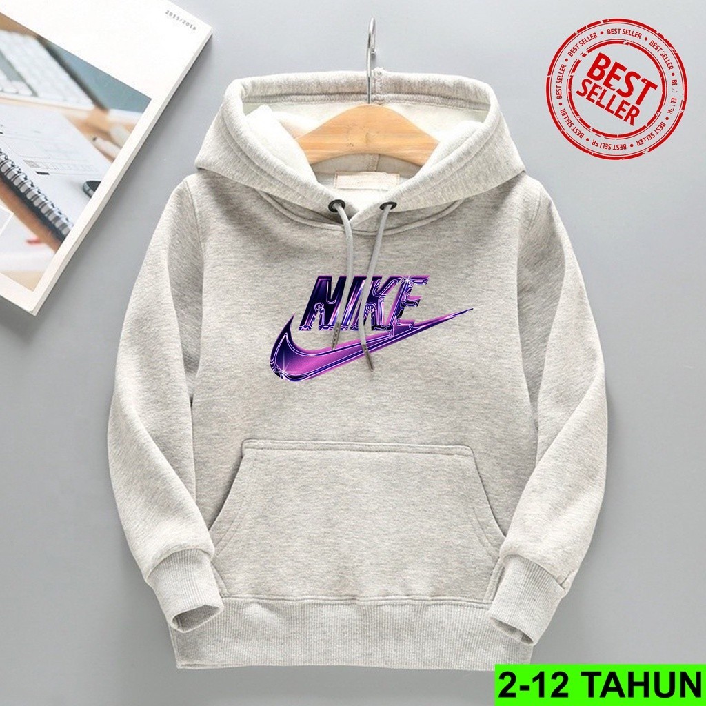 Hoodie Anak Perempuan Laki Laki Sweater Anak  Usia 2 3 4 5 6 7 8 9 10 11 12 Tahun Jaket NIKE Cewek C