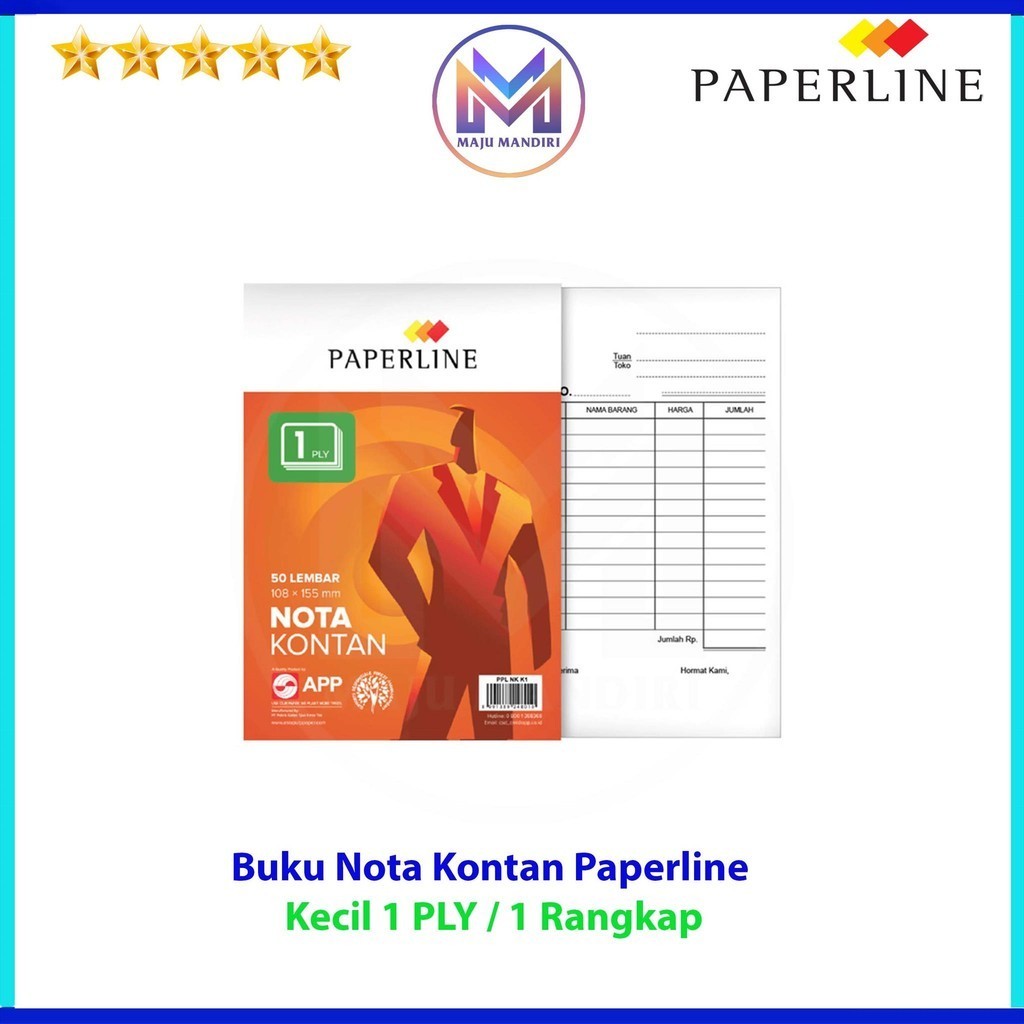 

Buku Nota Kontan Paperline 1 Ply Kecil / Nota K1 / Bon Rangkap 1