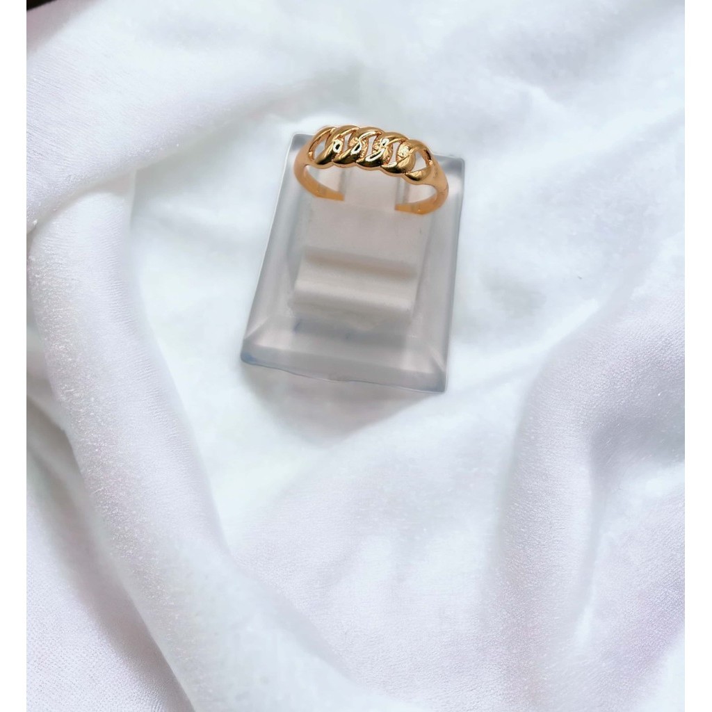 Cincin wanita xuping polos motif tambang warna emas