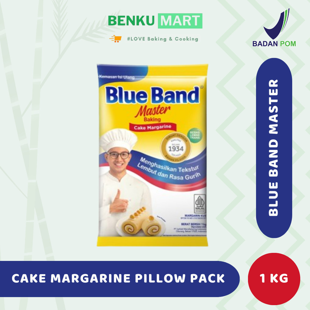 

Blue Band Master 1 Kg Pouch Pillow Pack | Blueband Mentega Cake Margarin Baking HALAL