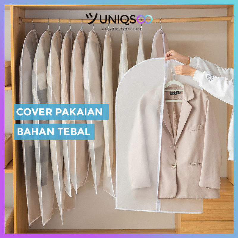 UNIQSOO Cover Jas Baju Gaun Anti Air / Pelindung Pakaian Jas Gaun Baju Gantungan baju jas gaun Anti 