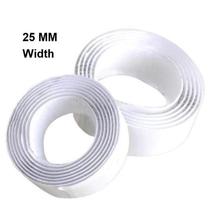 

KP99 Velcro 25mm White 1m 2 Rolls Strong Self Adhesive Magic Hook Loop Tape