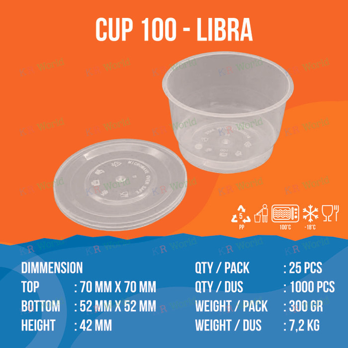 

TERJUAL (PER DUS) THINWALL CUP 100 ML PER DUS ISI 1000 PCS//CUP PUDING PLASTIK