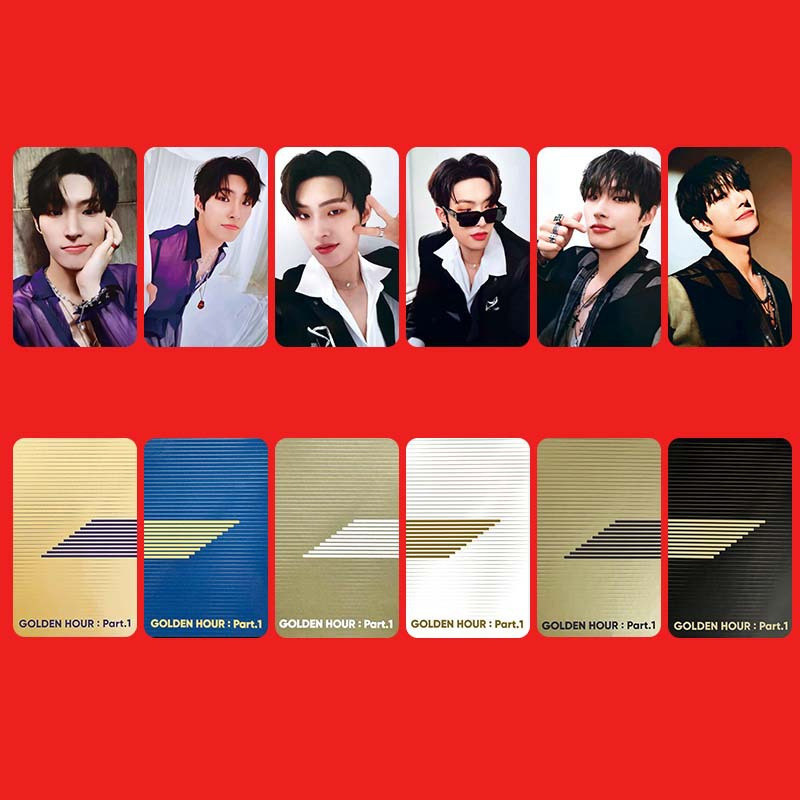 

6PCS KPOP ATEEZ Album GOLDEN HOUR: Part.1 LOMO Card Mingi San Hongjoong Seonghwa Girl Collection Postcard Photo Card Kpop