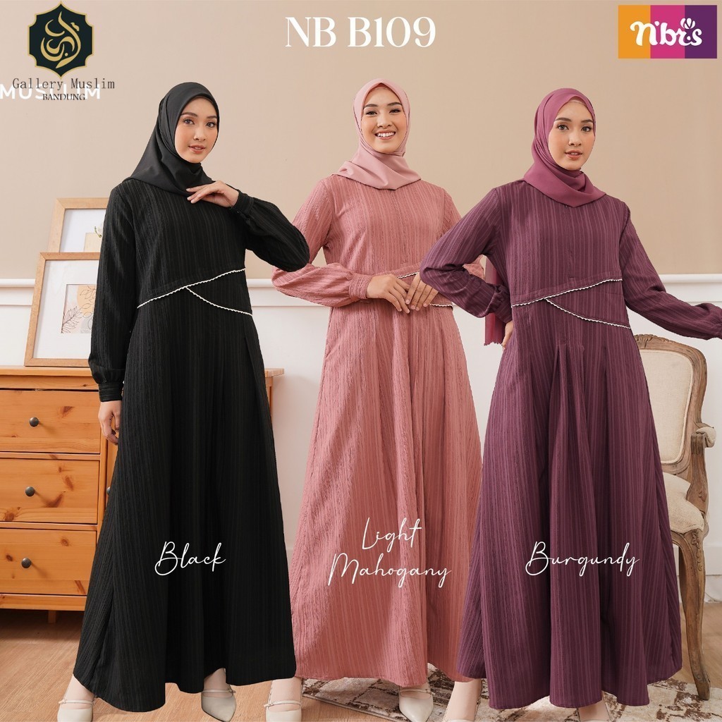 Gallery Muslim Bandung Gamis Polos Premium Nb B109 Dress Muslim Dewasa By Nibras Original Branded Be