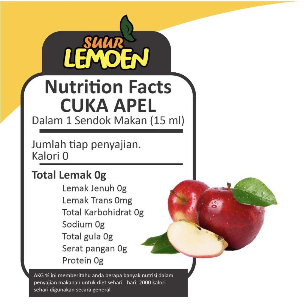 

Ay00! Apple Cider Vinegar 1 Liter Cuka Apel Organik With The Mother I Diet Alami By Suur Lemoen