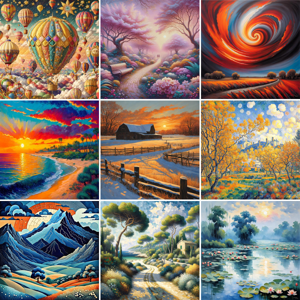 

Landscape Beautiful Nature Paint Number Paintings 40x50 Crafts Supplies For Adults Home Decoration Child's Gift Wholesale 2024