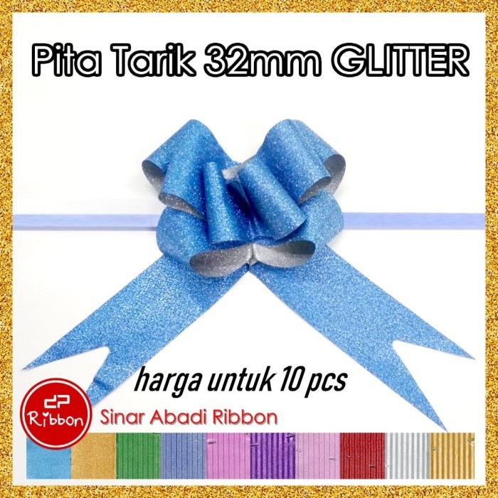 

Pita Tarik 32mm Glitter Serut Besar Hiasan Parcel Souvenir Plastik