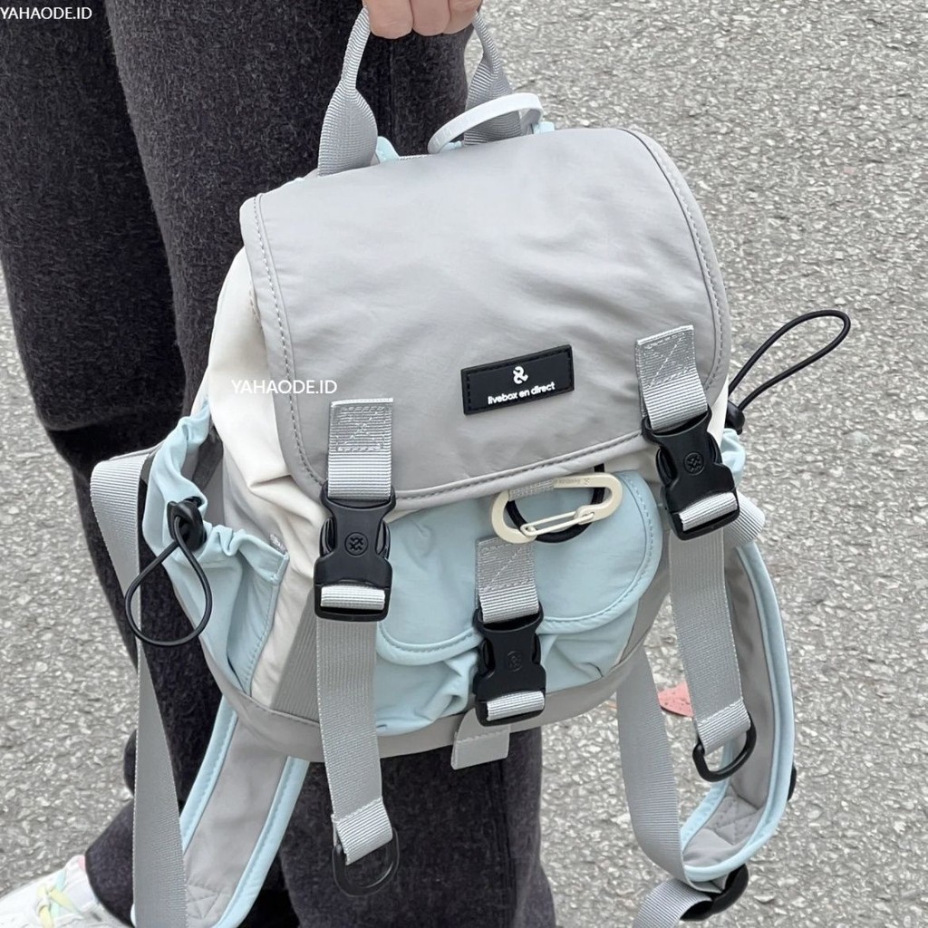 YAHAO-Ransel Kecil Tas Sekolah Mini Olahraga Kasual Wanita Ransel Mendaki Dan Mendaki Gunung Luar Ru