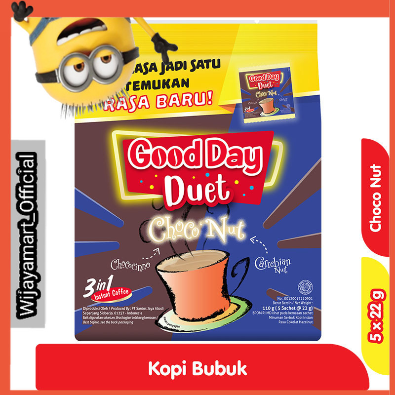 

Good Day Duet Choco Nut Kopi Instan 5 x 22 g