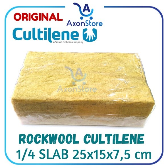 Rockwool Cultilene 1/4 slab Media Semai Hidroponik rock wool 25 15 7,5