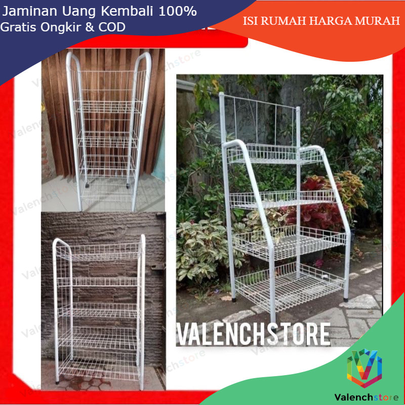 Rak chiki 4 Susun Serbaguna/Rak snack / rak serbaguna / rak dapur / Keranjang Roti /Keranjang Susun 