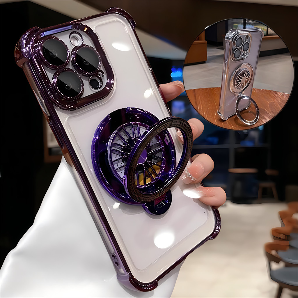 Luxury For iphone 15 Pro Max Rotate Gyro Holder Magsafe Magnetic Case for iPhone 14 11 12 13 Pro Max