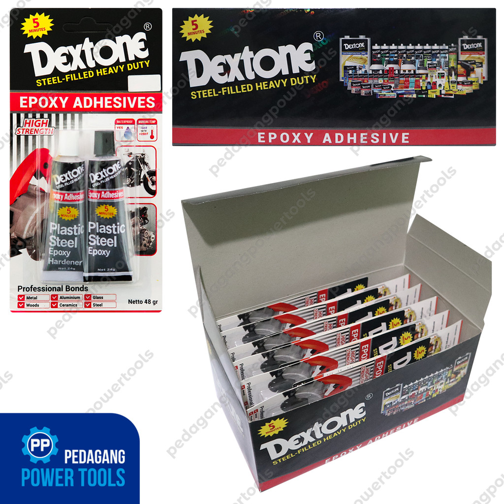 

Zyd DEXTONE 1 Lusin 12 pcs Lem Epoxy 5 Menit Serbaguna Campur Besi Kaca Kayu Keramik Adhesives
