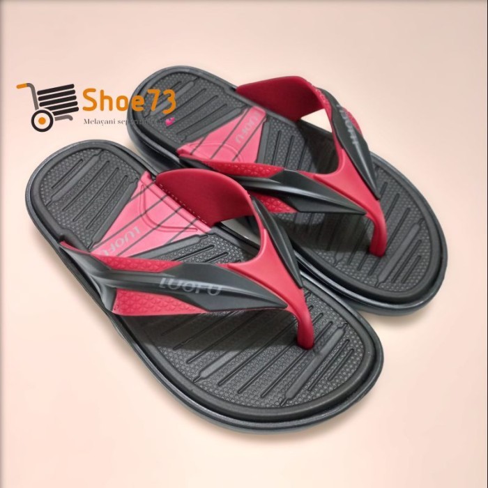 LUOFU E 6155 - 19J UK 30-35 l Sandal jepit jelly anak l Sendal impor. - HITAM, 32