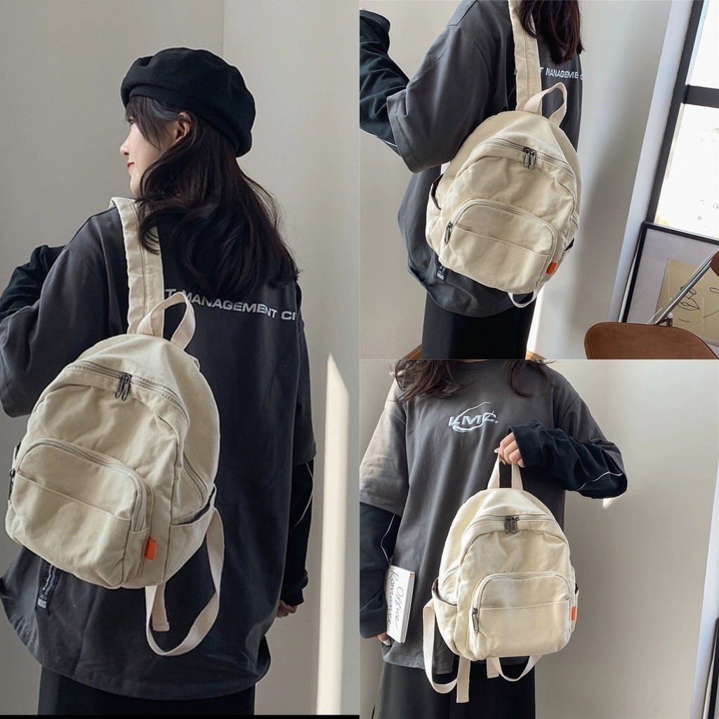 Tas Ransel Wanita Import Tas Bahu Kecil Niche Tas Mini Untuk Buku Tas Sekolah Bahan Kanvas