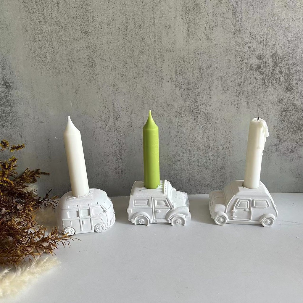 DIY School Bus Candle Holder Silicone Mold Master Car Candle Holder Bracket Plaster Mold Cement Mold