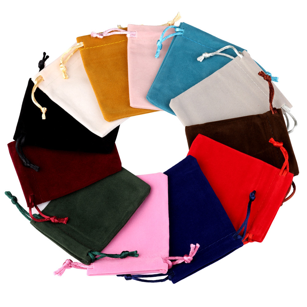 

10pcs/lot Velvet Gift Bag Jewelry Packing High Quality Drawstring Pouches For Party Christmas Wedding Candy Jewelry Bags