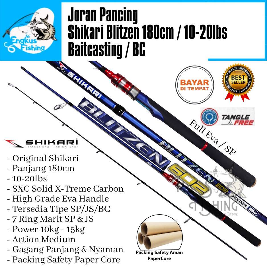Joran Pancing SHIKARI BLITZEN 180cm Carbon Solid (8-17lbs / 10-20lbs ) SIC Murah - Engkus Fishing