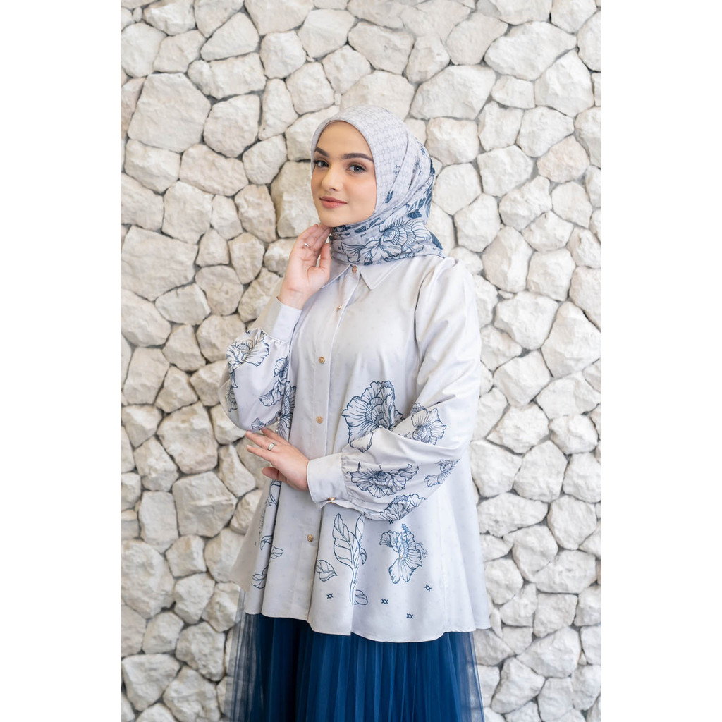 Klamby - Leysha Shirt & Scarf Set Cloudy White