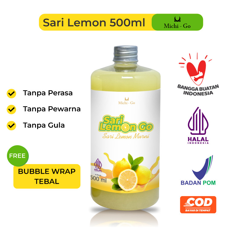 

MichiGo Sari Lemon Murni 500ml Pure Air Lemon Untuk Diet Detox Sudah BPOM dan Halal