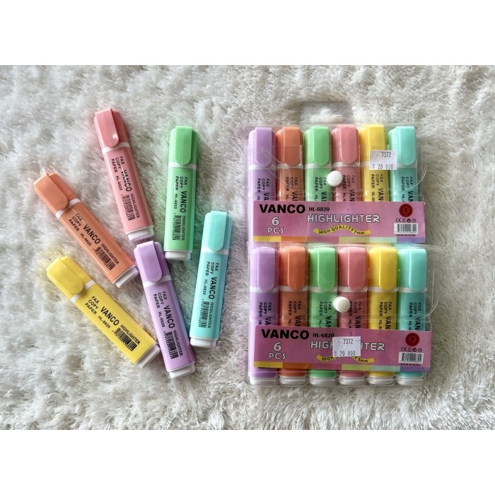 

STABILO/HIGHLIGHTER MERK VANCO PASTEL HL-6820-60 ISI 6 PCS