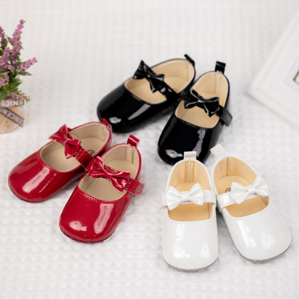 KIDSUN Spring Pu Leather Baby Girl First Walker Shoes Newborn Bowknot Classic Princess Dress Party B