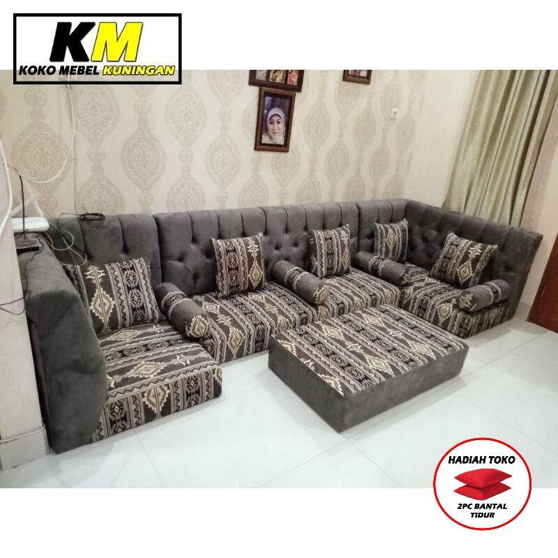 (FREE BANTAL TIDUR) Sofa Arab Lesehan / Sofa Lesehan Arab / Sofa misnad / Sofa Majelis KUNINGAN