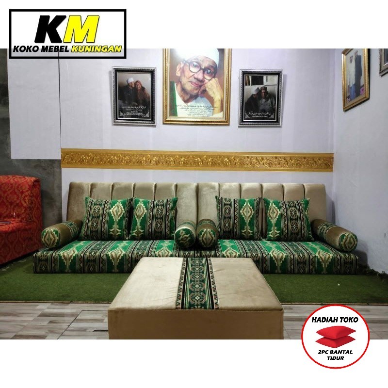 (FREE BANTAL TIDUR) SOFA ARAB MISNAD LESEHAN EKONOMIS 1SET FREE BANTAL KUNINGAN