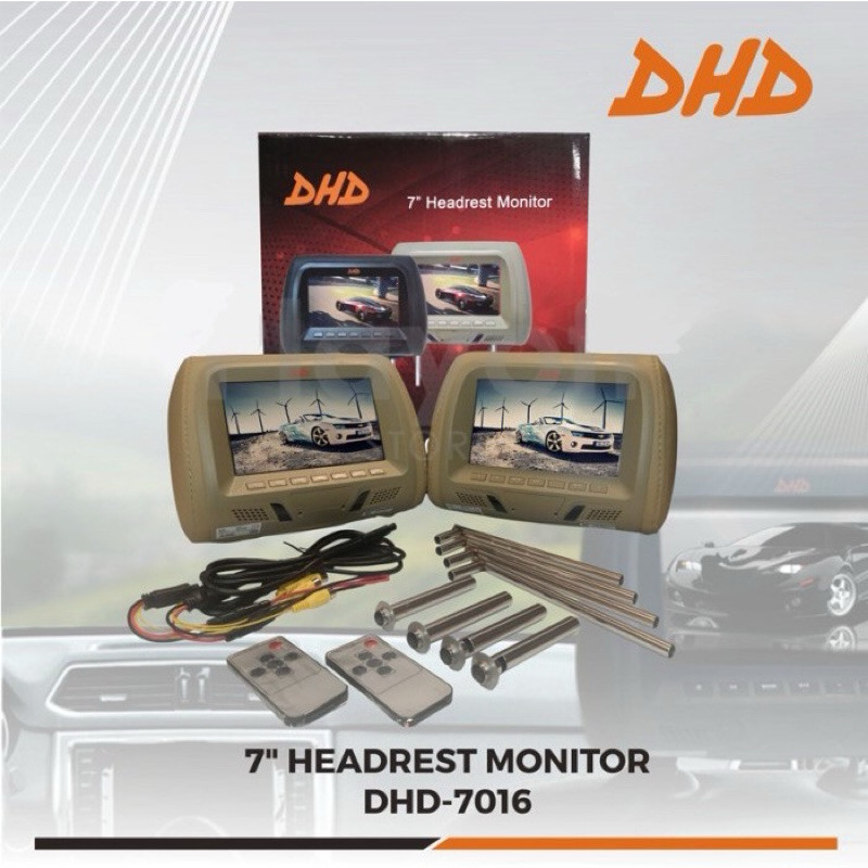 Headrest monitor DHD sepasang komplit Headrest Layar Monitor Sandaran Kepala Mobil