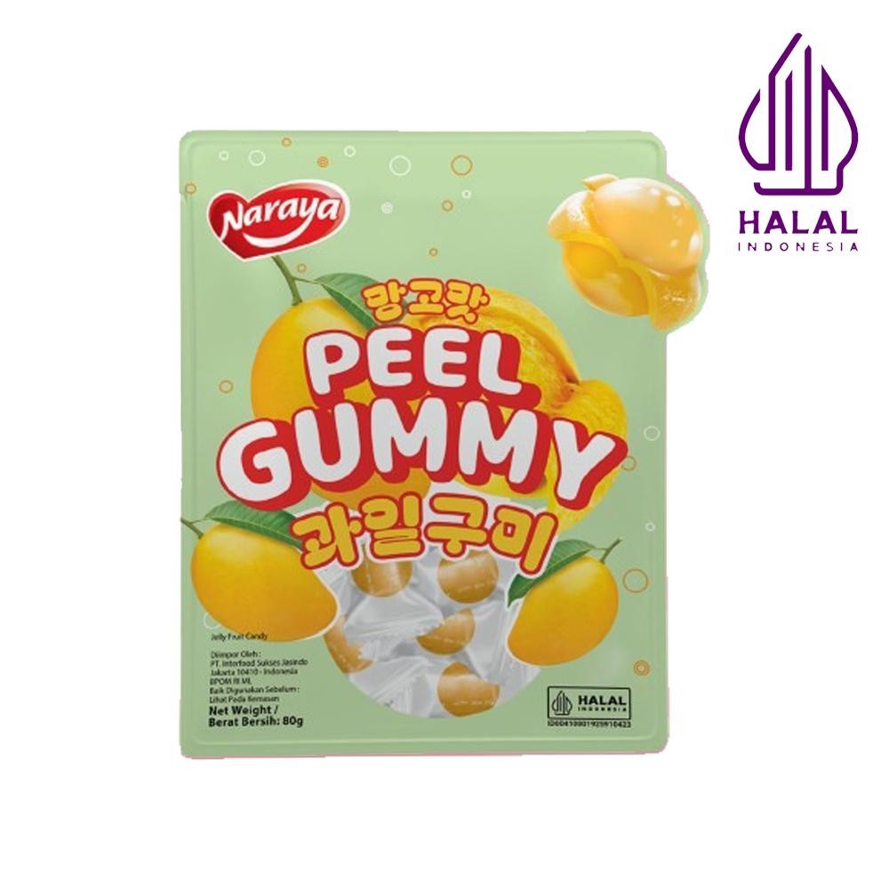 

Naraya Peel Gummy Jelly Food Snack Makanan Permen Jeli Fruit Candy Mangga 80gr