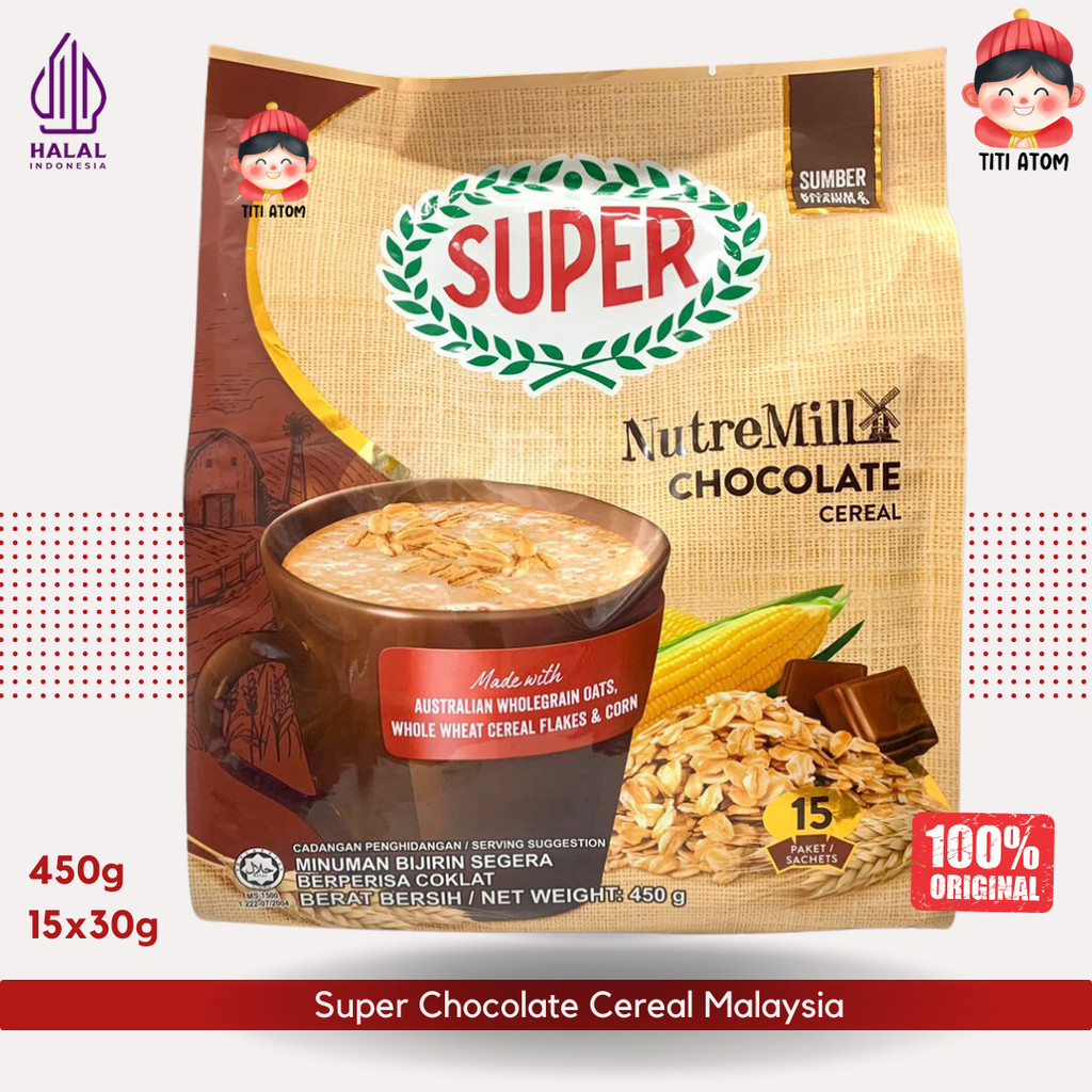 

Super Chocolate Cereal Sereal Coklat Malaysia 15x30g 450g