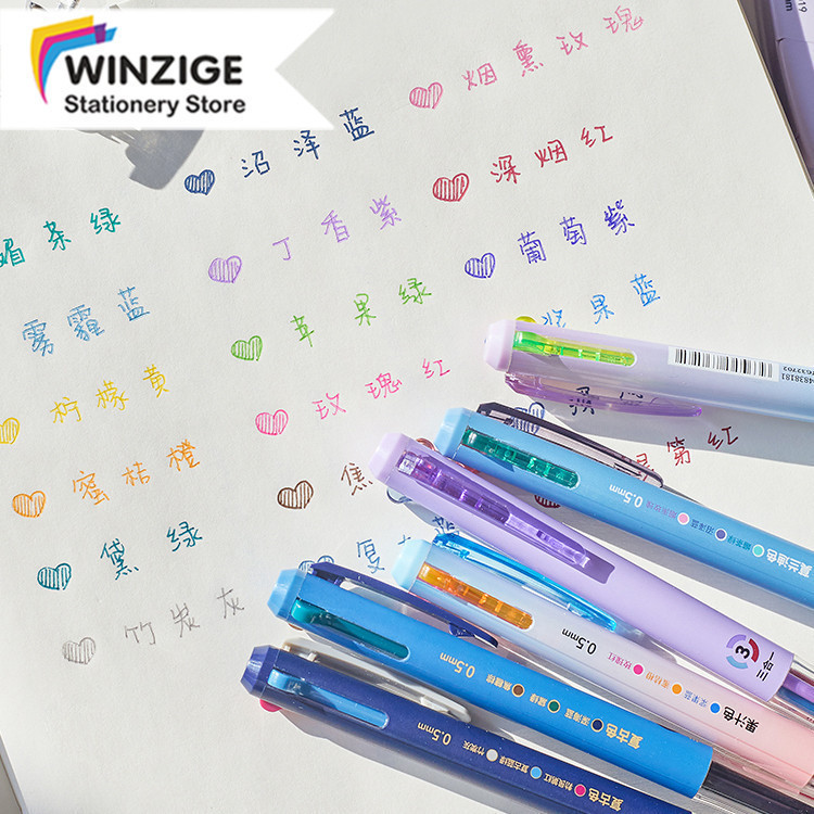 

Winzige 3 warna Pulpen gel 0.5mm pena pulpen warna warni aesthetic vintage color retractable gel pens lucu pen mekanik alat tulis stationery