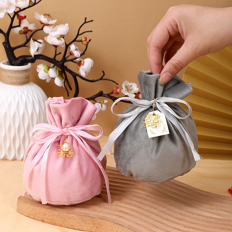 

2pcs Korean Style Candy Pouch Wedding Pouch Souvenir Kantung Penyimpanan Perhiasan Premium - Aksesoris Hampers