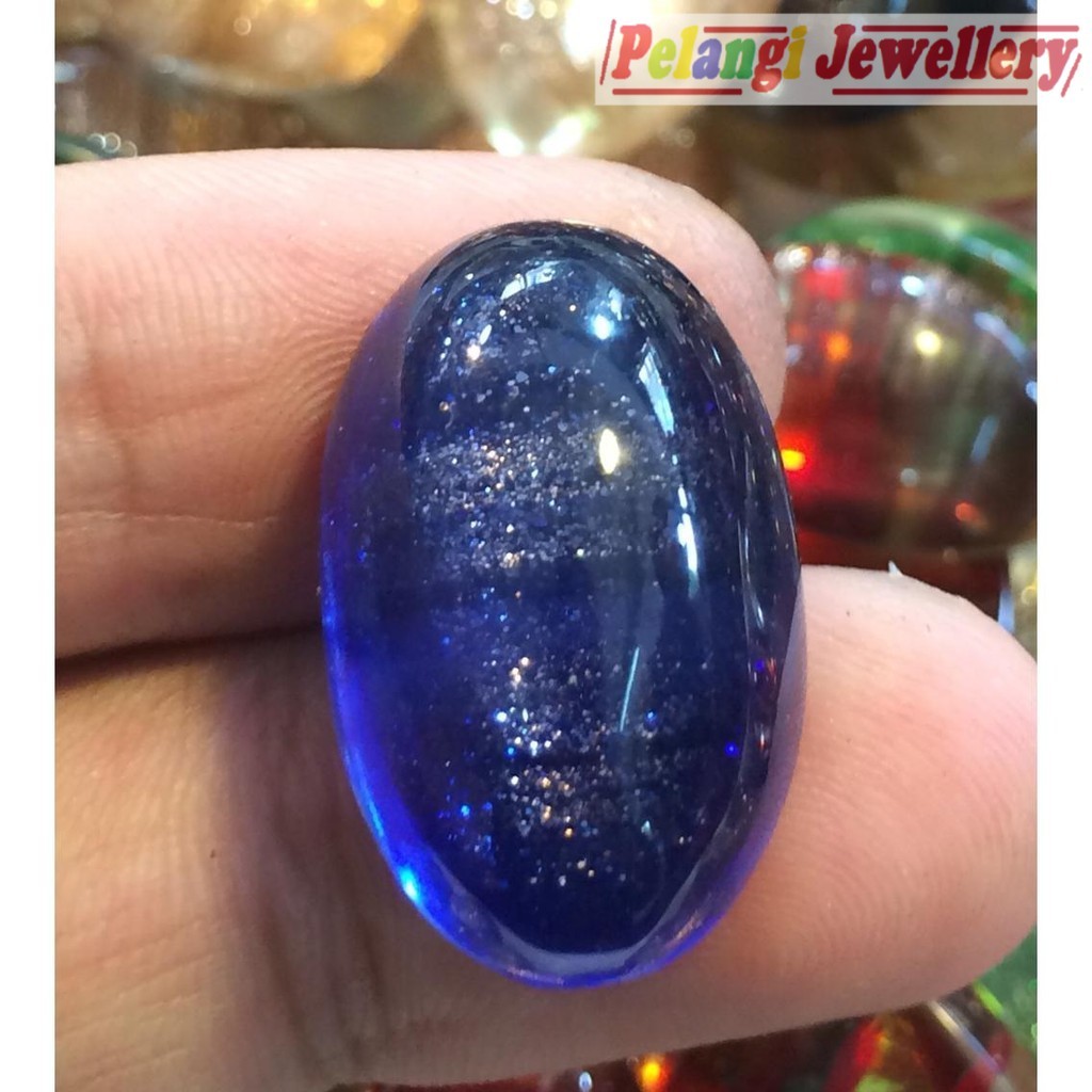 Batu Akik Serat Cendana Biru HQ