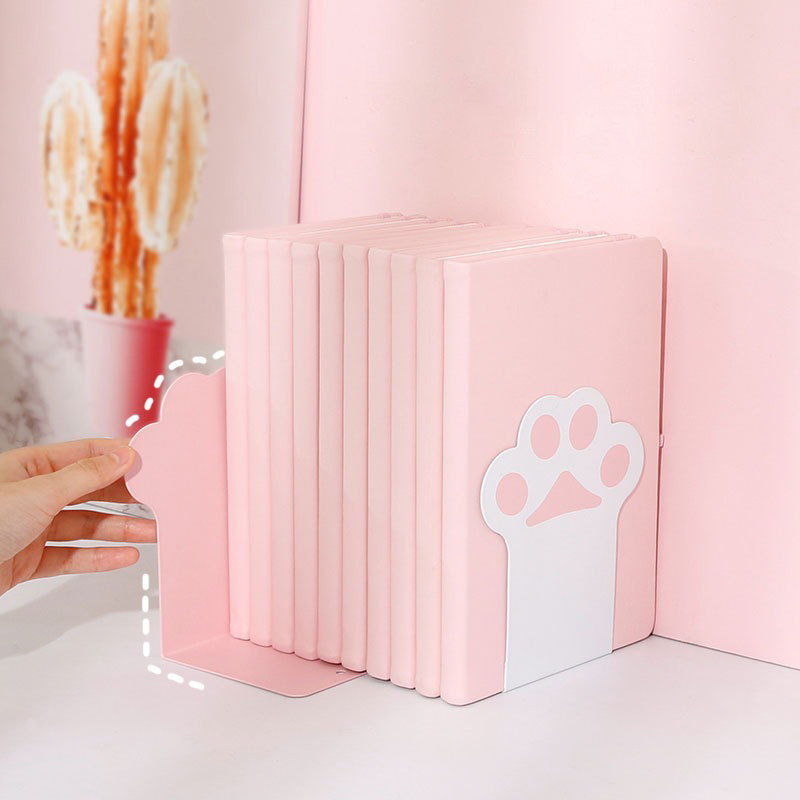 

1 Pair Cute Cat Claw Bookends Stand Bookshelf Desktop Storage Rack Bookend Book Holder School Stationery Office File Organizer